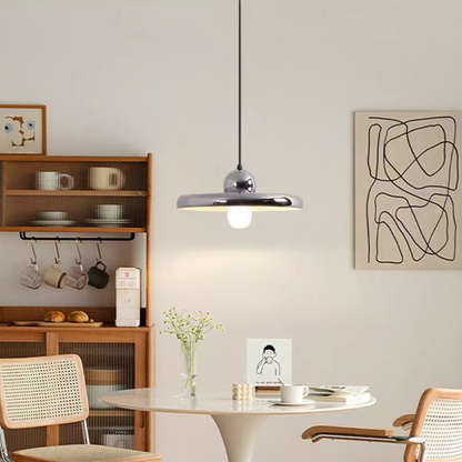 Moderne dekorative LED-Pendelleuchte Arisha aus rosafarbenem Metall für das Wohnzimmer