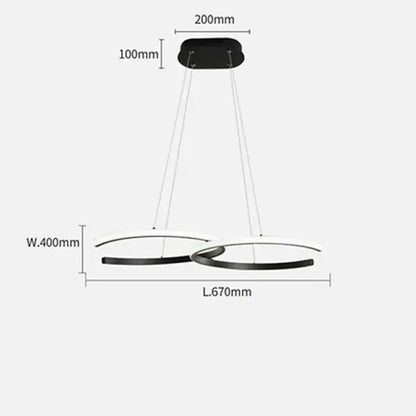 Arisha Modern Minimalist Pendant Light, Double-C