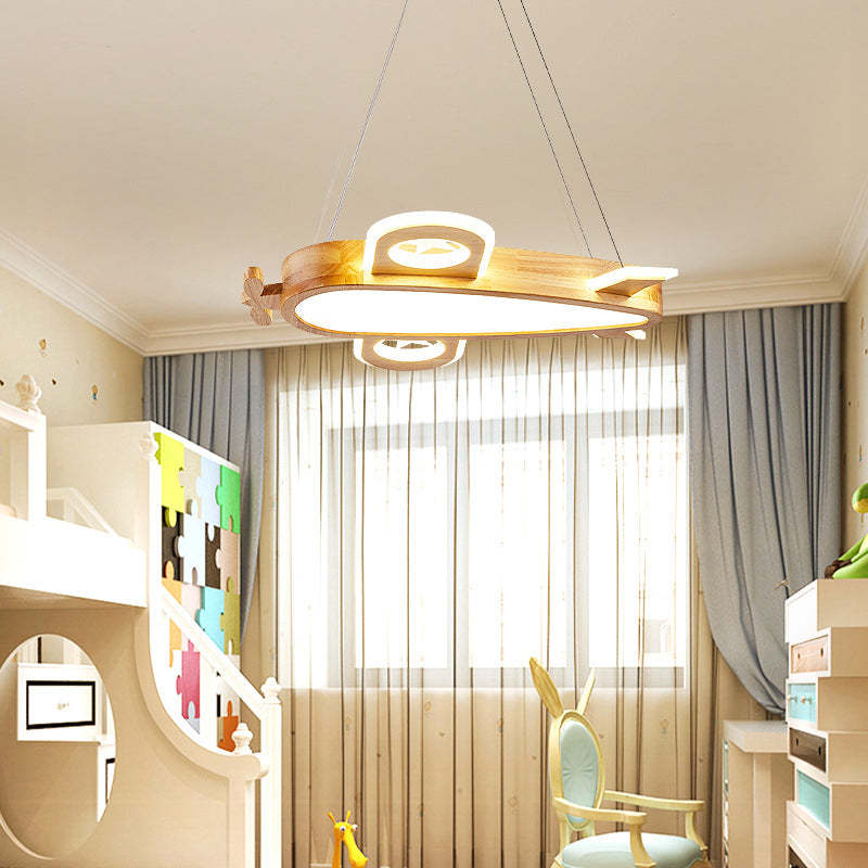 Arisha moderne naturel créatif bricolage enfants avion forme suspension, bois