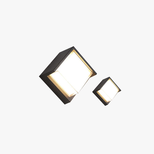 Ray Moderne vierkante metalen buitenwandlamp zwart wit