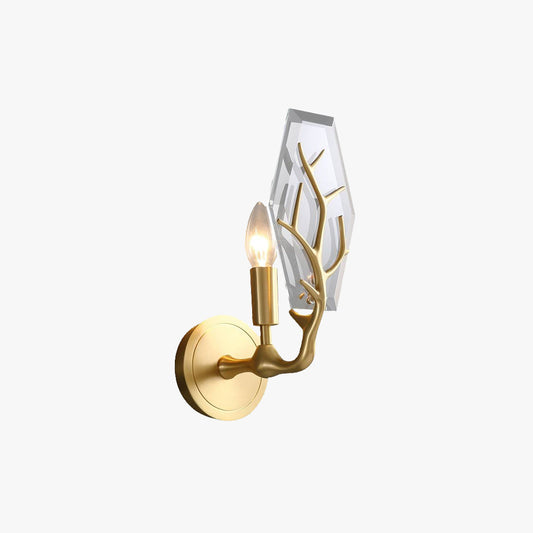 Arisha moderne gouden wandlamp, metaal en kristal