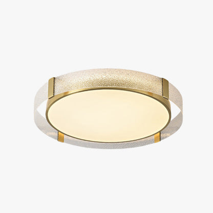 Arisha moderne runde Deckenleuchte aus Metall/Glas, goldfarben
