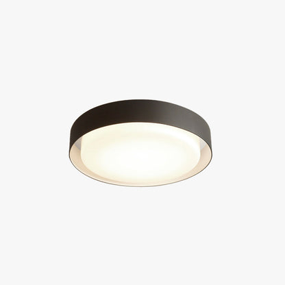 Ray Modern Round Flush Mount Ceiling Light, Metal/, White/Black