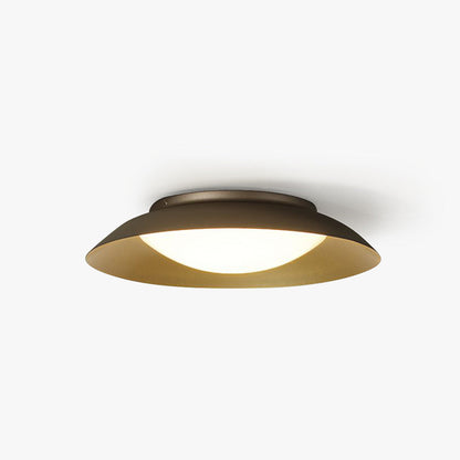 Arisha Round Metal Flush Mount Ceiling Light, Brass