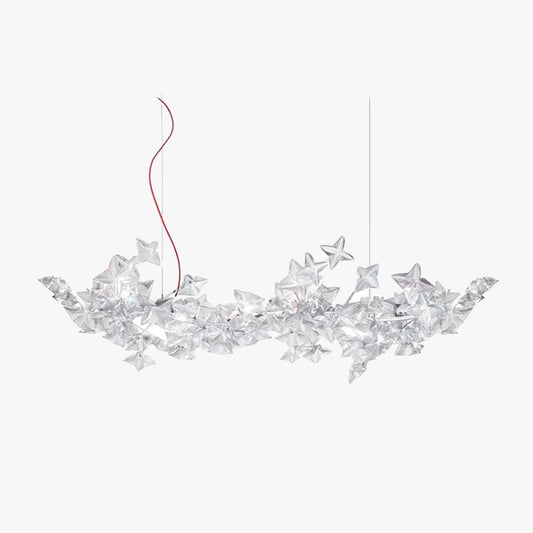 Olivia Luxus-Stern-Pendelleuchte, Wohnzimmer, Silber