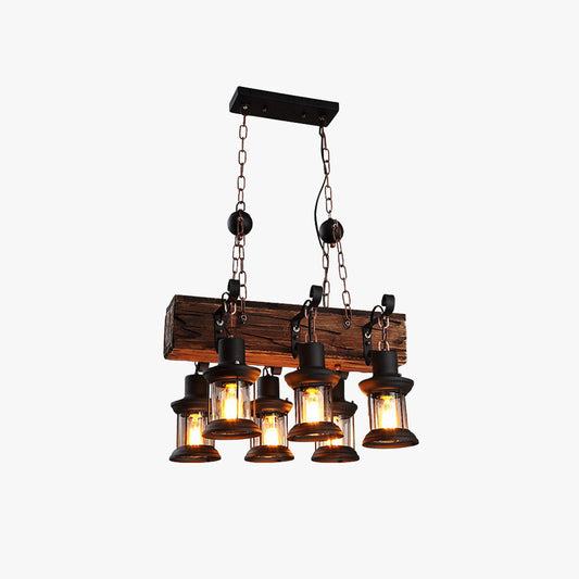 Epoch Retro rechthoekige hanglamp van metaal/hout
