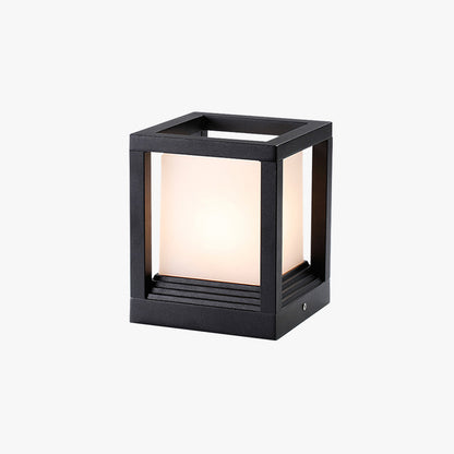 Ray Modern Rectangular Metal Outdoor Lamps, Black