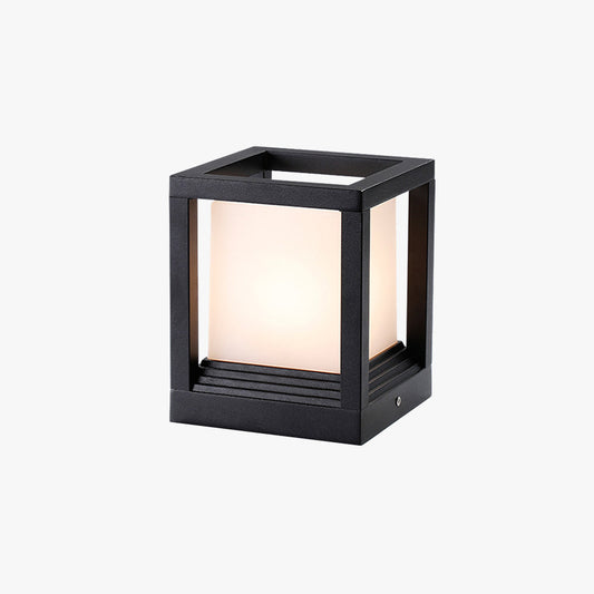 Ray Modern Rectangular Metal Outdoor Lamps, Black