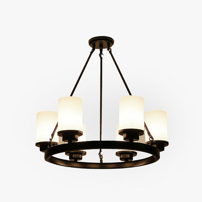 Silva Retro Black Metal/Glass Chandelier for Living Room