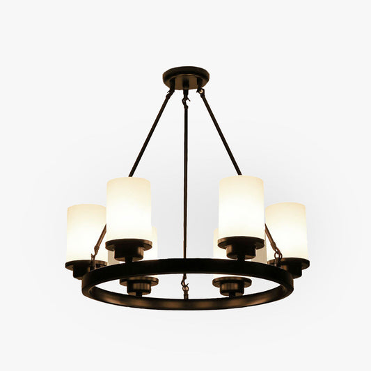 Silva Retro Black Metal/Glass Chandelier for Living Room