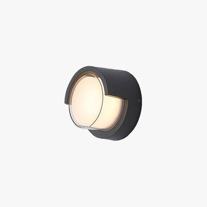Ray Modern Round/Rectangular Metal/ Outdoor Wall Lamp, Black