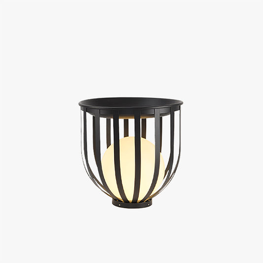 Ray Modern Globe Solar/Rechargeable Outdoor Floor Lamp, Black