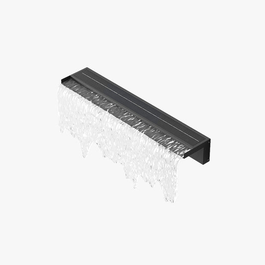 Ray Moderne minimalistische Wasserstruktur-Metall-/Solarwasserdichte Außenwandleuchte, Schwarz