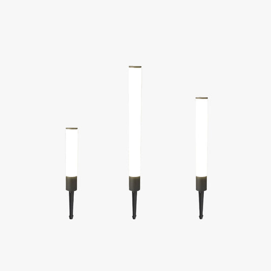 Ray Minimalistische zylindrische Bodenleuchte für den Außenbereich, Schwarz