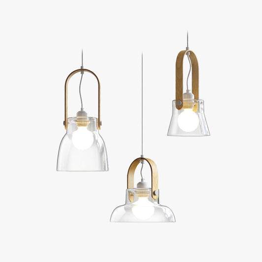 Lampada a sospensione minimalista in vetro a forma di ciotola Valentina, trasparente