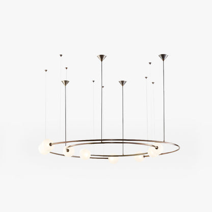 Valentina Modern Ring Metal Pendant Light, Black/Gold