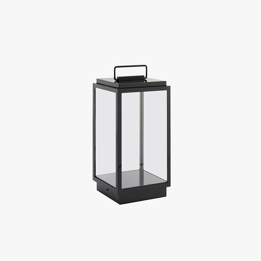 Ray Minimalist Cuboid Outdoor Floor Lamp, Hardwired, Black