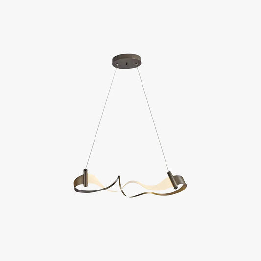 Arisha metalen gouden hanglamp, golvende vorm