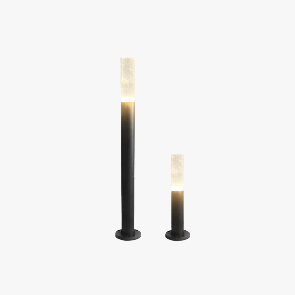 Lampe de chemin d'extérieur cylindrique en métal Ray, noir