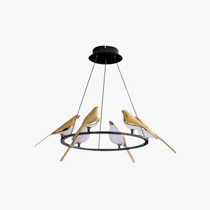 Arisha moderne Vogel-Pendelleuchte, Gold und Schwarz, 2 Stile