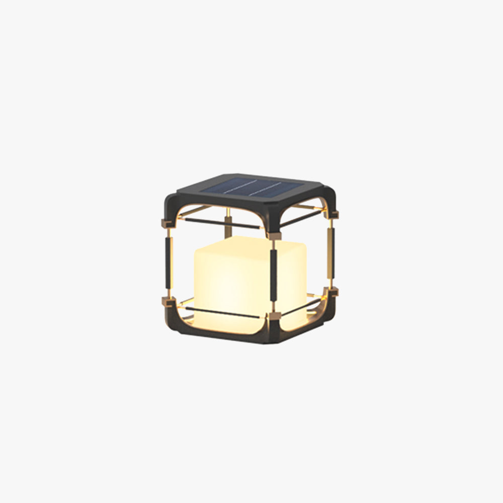 Ray Simple Cube/Cuboid Außenstehleuchte, Festverdrahtet/Solar, Schwarz