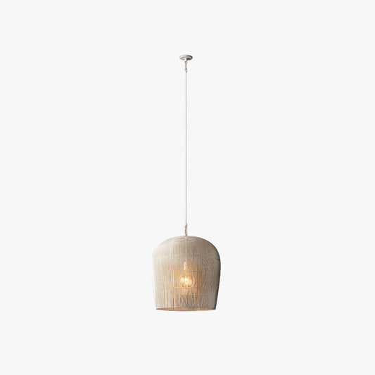 Ritta Wabi Sabi Bird Cage Hängeleuchte aus Rattan/Metall, Schwarz/Weiß