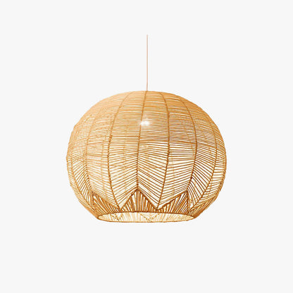 Ritta Designer Round Handmade Rattan Pendant Light, Dining Room