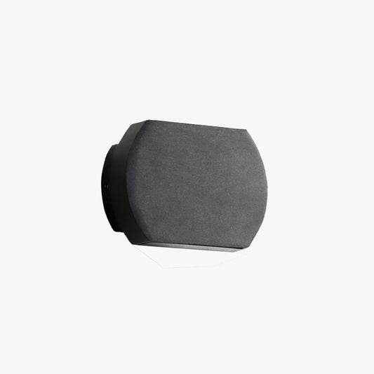 Ray Minimalist Geometric Metal Outdoor Wall Lamp, Black/Grey