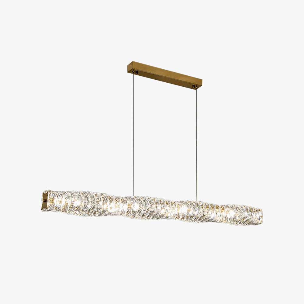 Kristy Crystal Sliver and Gold Pendant Light, Stainless Steel