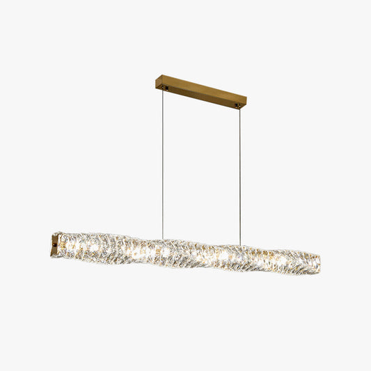 Kristy Crystal Sliver and Gold Pendant Light, Stainless Steel