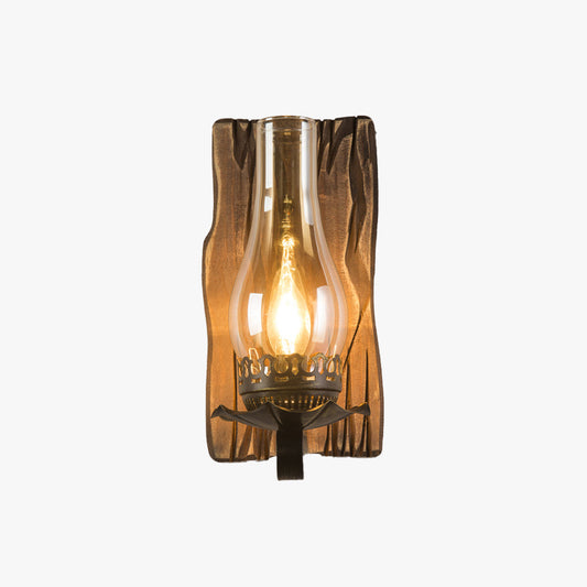 Epoch Wall Lamp Vintage Candle Wooden Glass, Bedroom