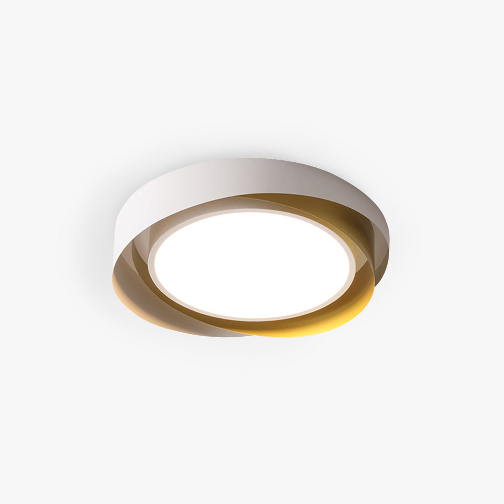 Arisha moderne geometrische Metall-/Unterputz-Deckenleuchte, Weiß/Gold