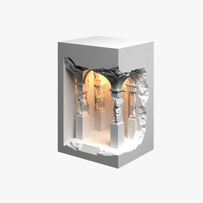 Arisha Art Deco Flush LED Plaster Wall Lamp, White