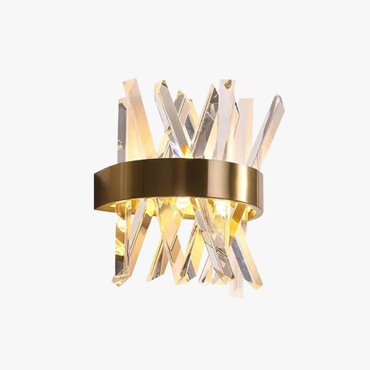 Kristy Decorative Geometric Crystal/Metal Wall Lamp, Gold