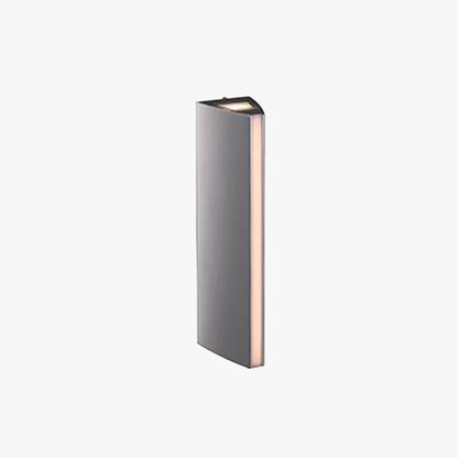Ray Modern Triangular Prism Metal Outdoor Wall Lamp, Black/Silver