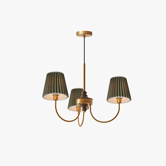 Lustre en tissu Silva moderne rétro, blanc/vert