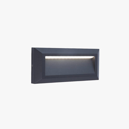 Lampe de terrasse/marche extérieure rectangulaire en métal moderne Ray, noir