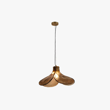 Lampe à suspension rétro en verre faite à la main Arisha, fleur à quatre feuilles