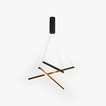 Arisha Minimalist Linear Metal Pendant Light, Living Room, Black