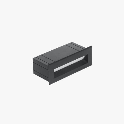 Ray Modern Metal Rectangular Outdoor Deck/Step Light, Black
