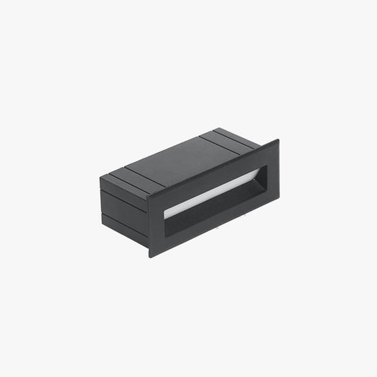 Ray Modern Metal Rectangular Outdoor Deck/Step Light, Black