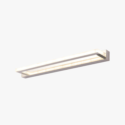 Arisha Elegant Rectangular Mirror Front Vanity Sliver White Wall Light