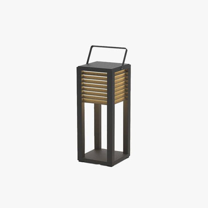Lampadaire d'extérieur cuboïde vintage en métal Ray, noir