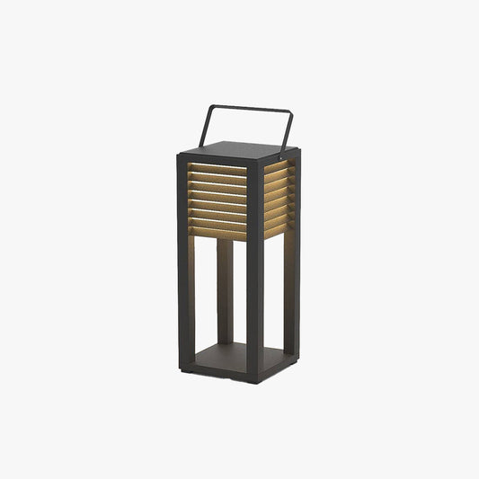 Ray Vintage Cuboid Metall-Stehleuchte für den Außenbereich, Schwarz