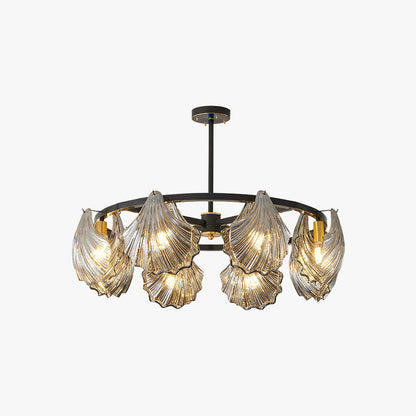 Kristy Modern Annular Metal And Glass Pendant Light, Black/Gold