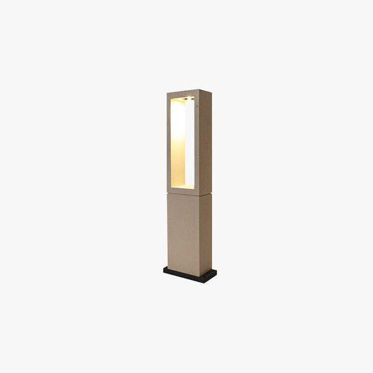 Ray moderne metalen rechthoekige holle tuinpadlamp, grijs