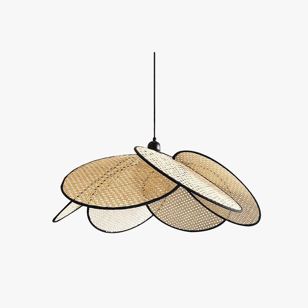 Ritta Willow weave Wabi Sabi Rattan Pendant Light, Black/White