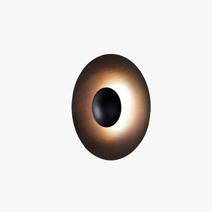 Ray Designer Round Metal Outdoor Wall Lamp, Brown/White