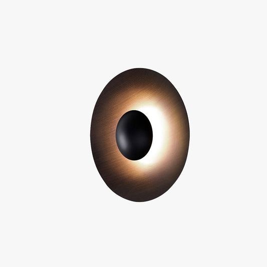 Ray Designer Round Metal Outdoor Wall Lamp, Brown/White