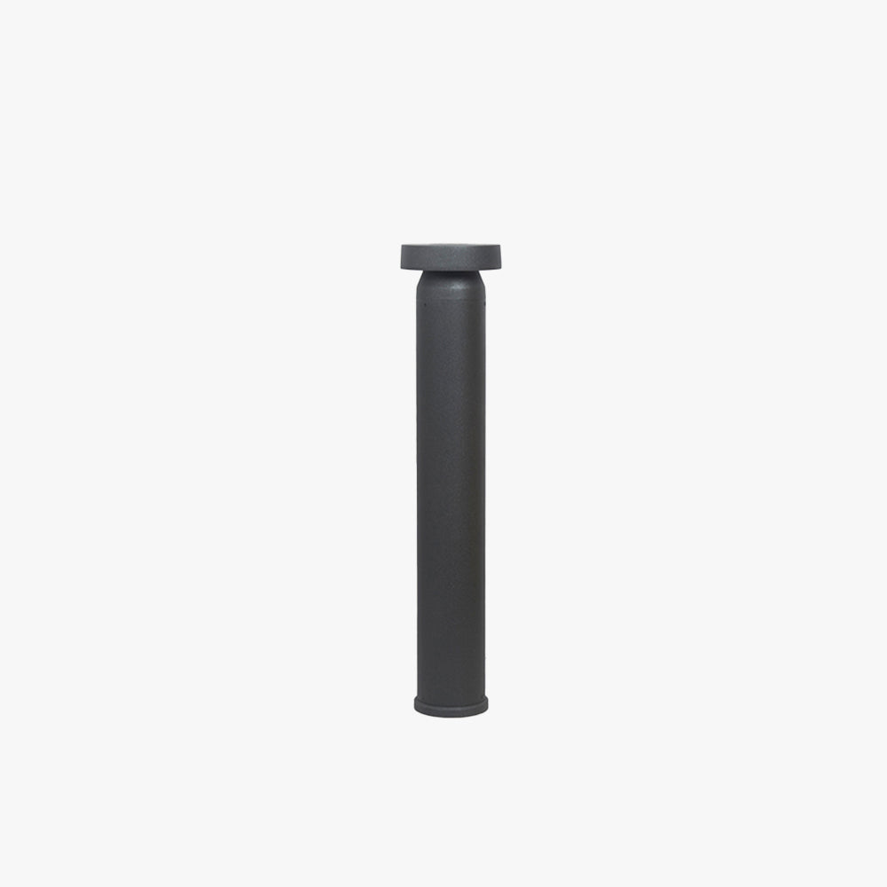 Ray Modern Metal Cylinder Outdoor Path Light, Black